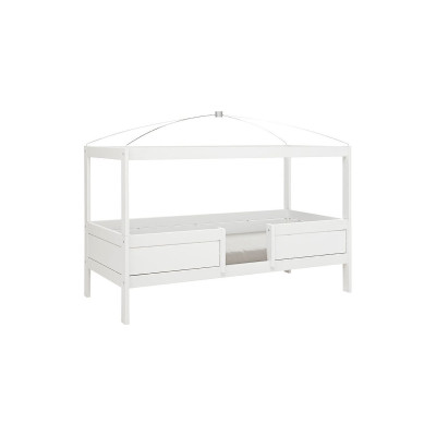 Letto Lifetime 4 in 1 KOMBO Essence Peach con baldacchino e ripiano, doghe standard bianco