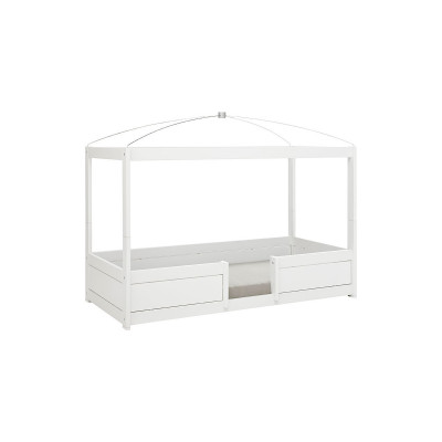 Letto Lifetime 4 in 1 KOMBO Essence Peach con baldacchino e ripiano, doghe standard bianco