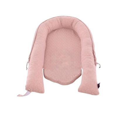 Träumeland baby nest "Home" Premium Kreise rose