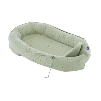 Träumeland baby nest "Home" Premium Fiore green