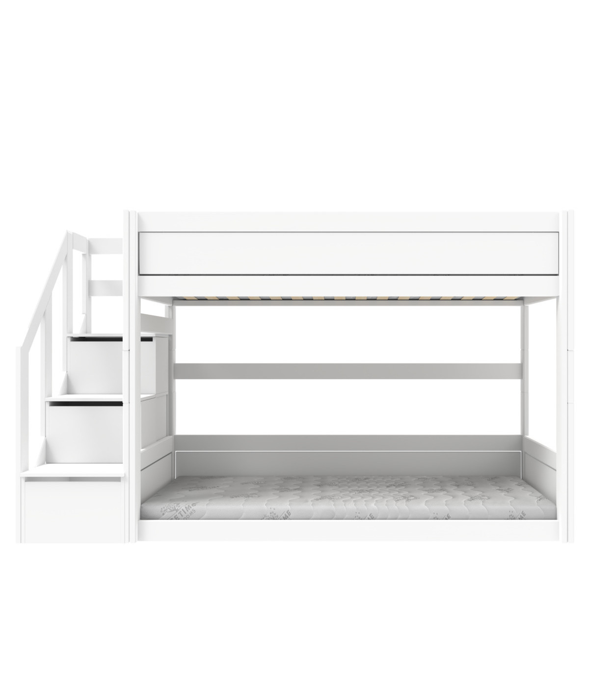 Lifetime lit mi-hauteur avec échelle droite Breeze 90 x 200 cm, sommier  deluxe blanc