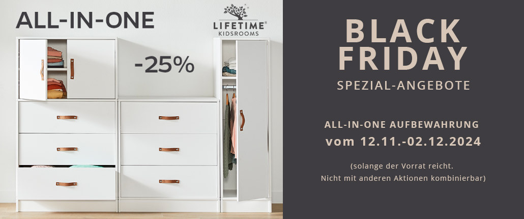 BLACK FRIDAY SPEZIAL-ANGEBOTE - ALL-IN-ONE AUFBEWAHRUNG - 25 % - Aktionszeitraum: 12.11.-02.12.2024 (solange der Vorrat reicht)