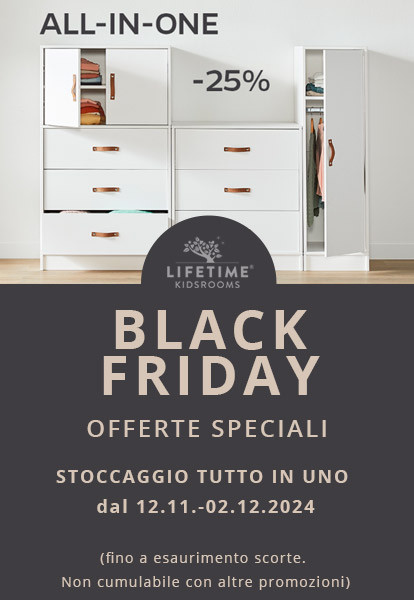 OFFERTE SPECIALI BLACK FRIDAY - SOGGIORNO ALL-IN-ONE - 25 % - Periodo di promozione: 12 novembre - 2 dicembre 2024 (fino ad esaurimento scorte)