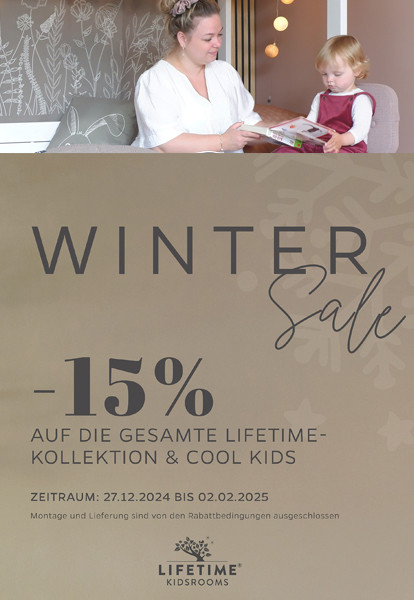 Winter Sale - 15% Auf die gesamte Lifetime- Kollektion & Cool Kids. Vom 27.12.2024 bis 02.02.2025